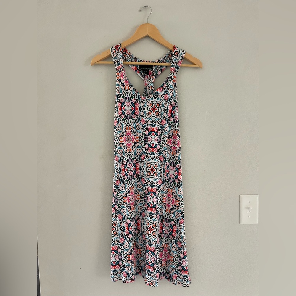 Cynthia Rowley White Pink & Blue Printed Mini Dress